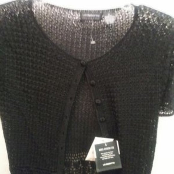 Liz Claiborne Sweaters - Delicate Black Crochet Sweater